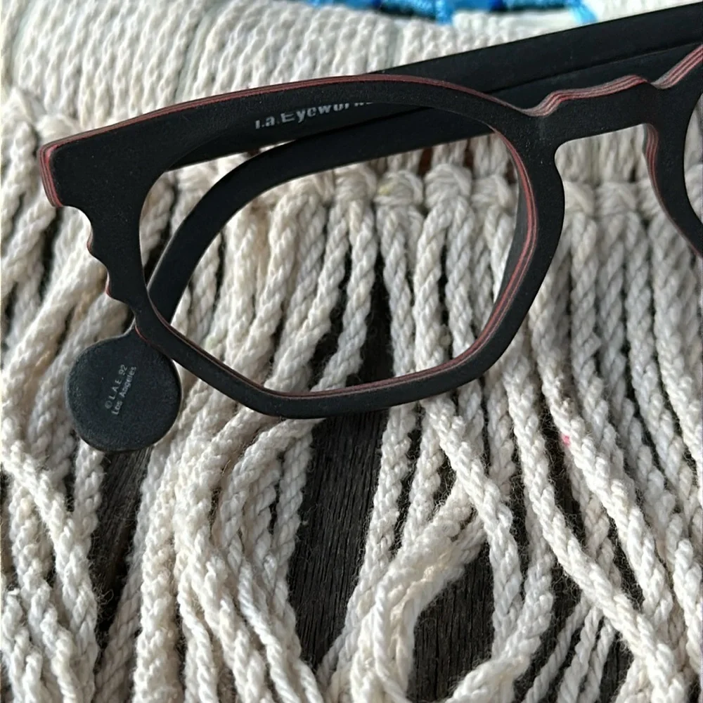 L.a. Eyeworks Rano 752M black red rare frames small petite